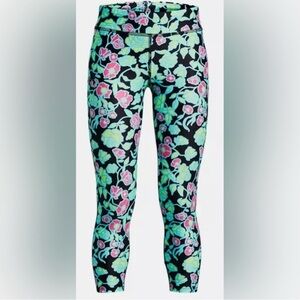 Under Armour Black and Green Floral Leggings